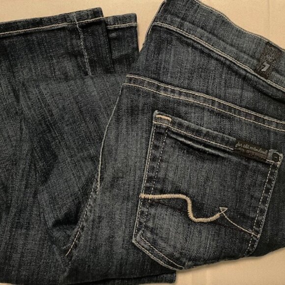 Women's 7 for all man kind crop‎ flare jeans - Picture 1 of 4